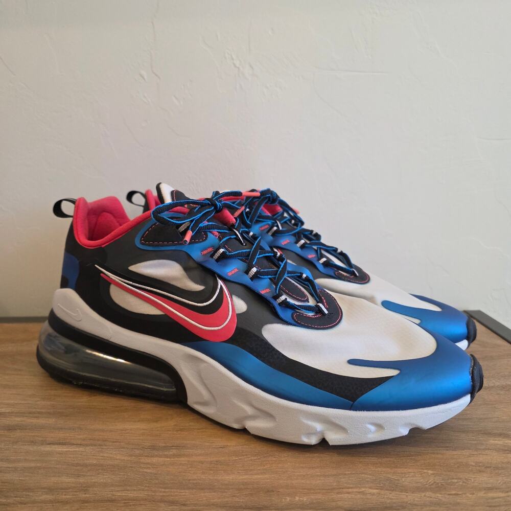Nike Air Max 270 React Time Capsule Script Swoosh Imperial Blue Men 13 Shoes
